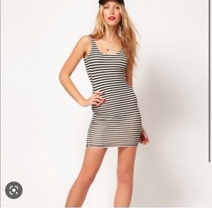 American Apparel fitted stretch stripes dress